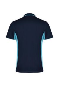ROLY - Sportowa Koszulka Polo Z Krótkim Rękawem Dla Dorosłych Unisex Montmelo. Typ kołnierza: polo. Kolor: niebieski. Długość rękawa: krótki rękaw. Długość: krótkie. Styl: sportowy