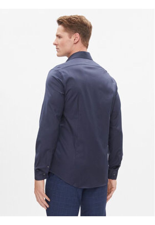 Calvin Klein Koszula K10K112305 Granatowy Slim Fit. Kolor: niebieski. Materiał: bawełna