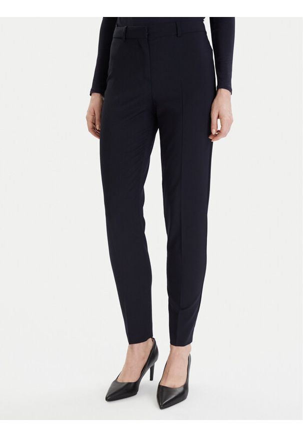 BOSS - Boss Spodnie materiałowe 50490051 Granatowy Regular Fit. Kolor: niebieski. Materiał: wełna