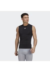 Adidas - Techfit Training Sleeveless Tee. Kolor: czarny. Materiał: materiał #1