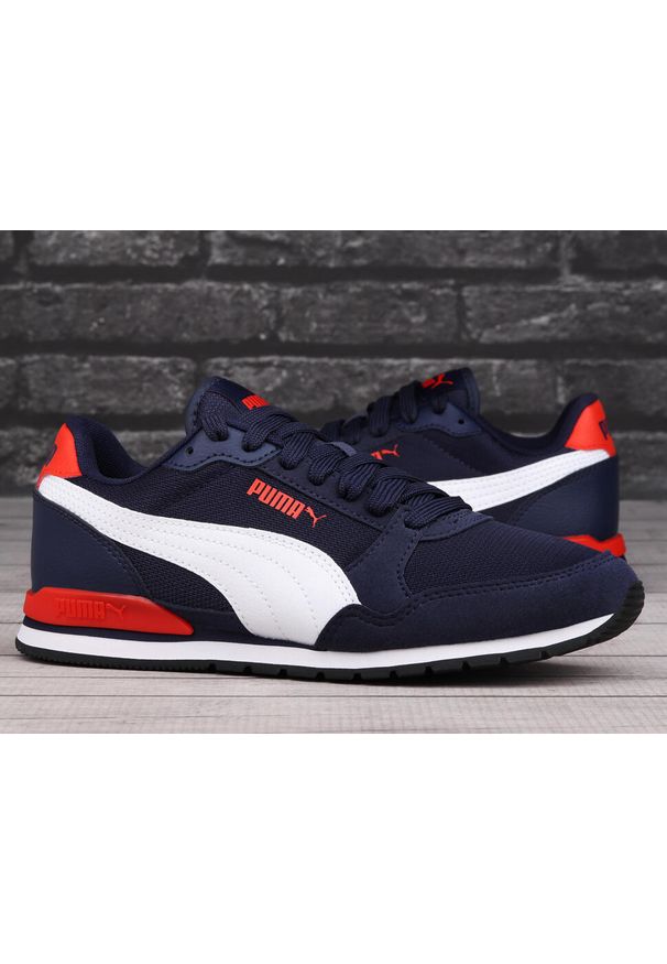 Puma - Buty damskie sportowe do chodzenia PUMA ST RUNNER V3 MESH. Kolor: czerwony, niebieski, biały, wielokolorowy. Materiał: syntetyk, tkanina, materiał. Sport: turystyka piesza