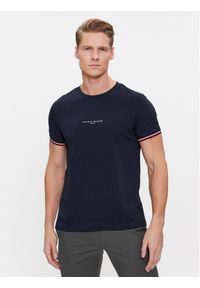 TOMMY HILFIGER - Tommy Hilfiger T-Shirt Logo MW0MW32584 Granatowy Regular Fit. Kolor: niebieski. Materiał: bawełna