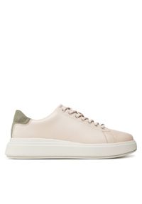 Calvin Klein Sneakersy Cupsole Lace Up Lth HW0HW02540 Beżowy. Kolor: beżowy. Materiał: skóra