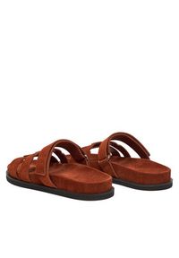 Tory Burch Klapki Ines Sport Slide 163481 Brązowy. Kolor: brązowy. Materiał: skóra, zamsz. Styl: sportowy #5