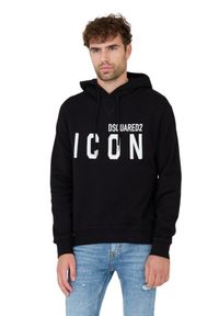 DSQUARED2 Czarna męska bluza Sweatshirt, Rozmiar L. Typ kołnierza: kaptur. Kolor: czarny #4