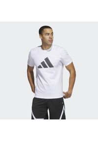 Adidas - Inline Basketball Graphic Tee. Kolor: biały. Sport: koszykówka