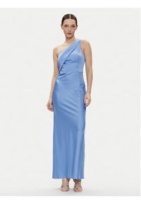 Rinascimento Sukienka wieczorowa CFC0117429003 Niebieski Regular Fit. Kolor: niebieski. Materiał: satyna, syntetyk. Styl: wizytowy
