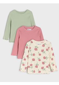 Sinsay - Bawełniana koszulka 3 pack - kremowy. Kolor: kremowy. Materiał: bawełna #1