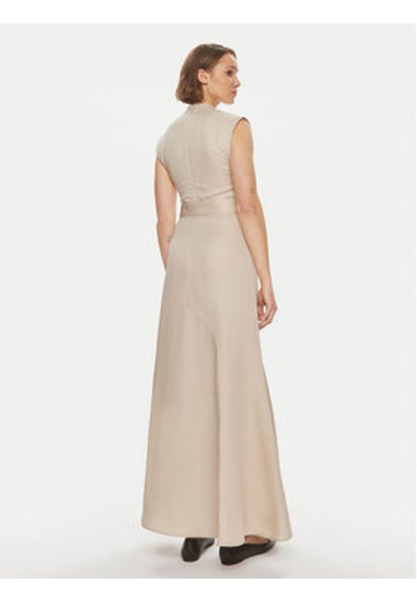 IVY & OAK - IVY OAK Sukienka letnia Manila IO117612 Beżowy Regular Fit. Kolor: beżowy. Materiał: len. Sezon: lato