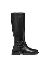 Geox Oficerki D Serilda D56WYA 00043 C9999 Czarny. Kolor: czarny. Materiał: skóra