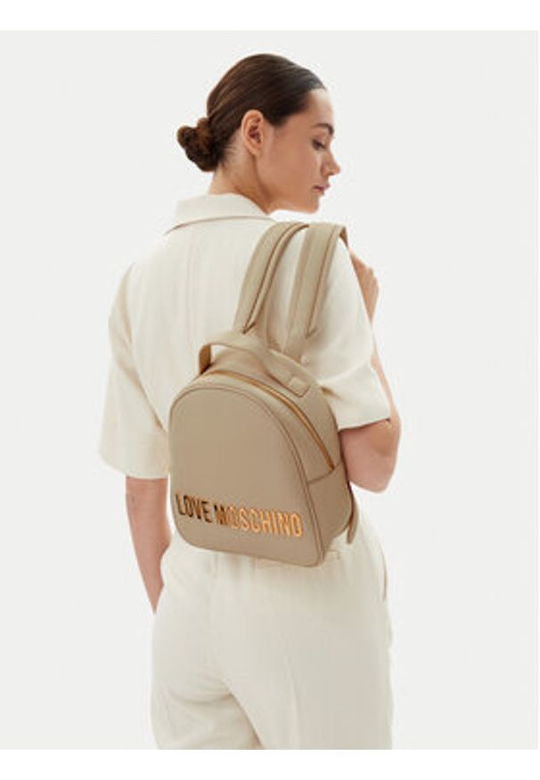 Love Moschino - LOVE MOSCHINO Plecak JC4197PP1MKD0110 Écru. Materiał: skóra