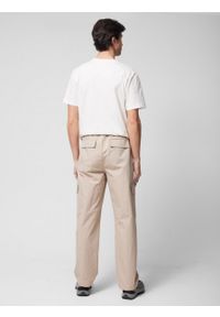 outhorn - Spodnie tkaninowe cargo męskie - beżowe. Kolor: beżowy. Materiał: tkanina #4