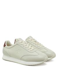 Calvin Klein Jeans Sneakersy Runner Laceup Tc YM0YM01187 Beżowy. Kolor: beżowy. Materiał: skóra #6