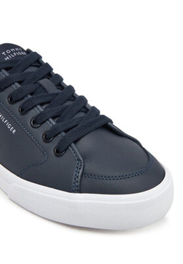 TOMMY HILFIGER - Tommy Hilfiger Sneakersy Core Corporate Vulc Leather FM0FM05399 Granatowy. Kolor: niebieski. Materiał: skóra