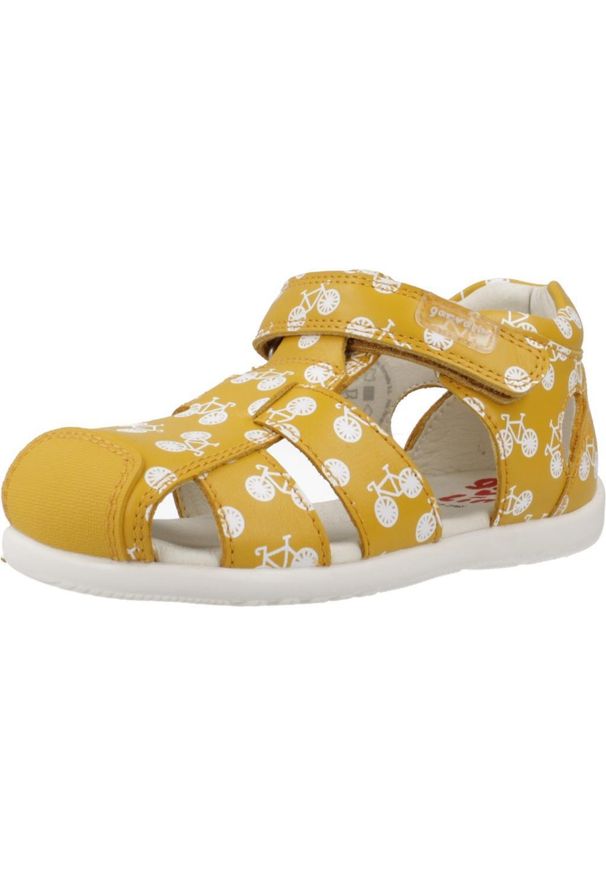 Garvalin - Sandały GARVALIN 242314G Żółty. Kolor: żółty. Materiał: tkanina, skóra