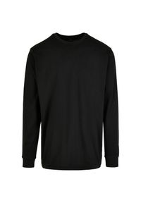BUILD YOUR BRAND - Organiczna Bluza Z Długim Rękawem Unisex Dla Dorosłych Z Prążkowanymi Mankietami. Kolor: czarny. Materiał: prążkowany. Długość rękawa: długi rękaw. Długość: długie