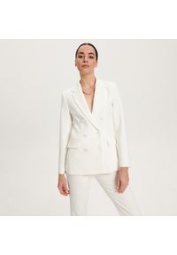 Reserved - Dwurzędowy żakiet - Biały. Kolor: biały #1