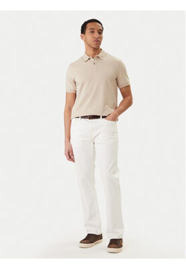 Guess Polo M6RP05 KD181 Beżowy Regular Fit. Typ kołnierza: polo. Kolor: beżowy. Materiał: bawełna