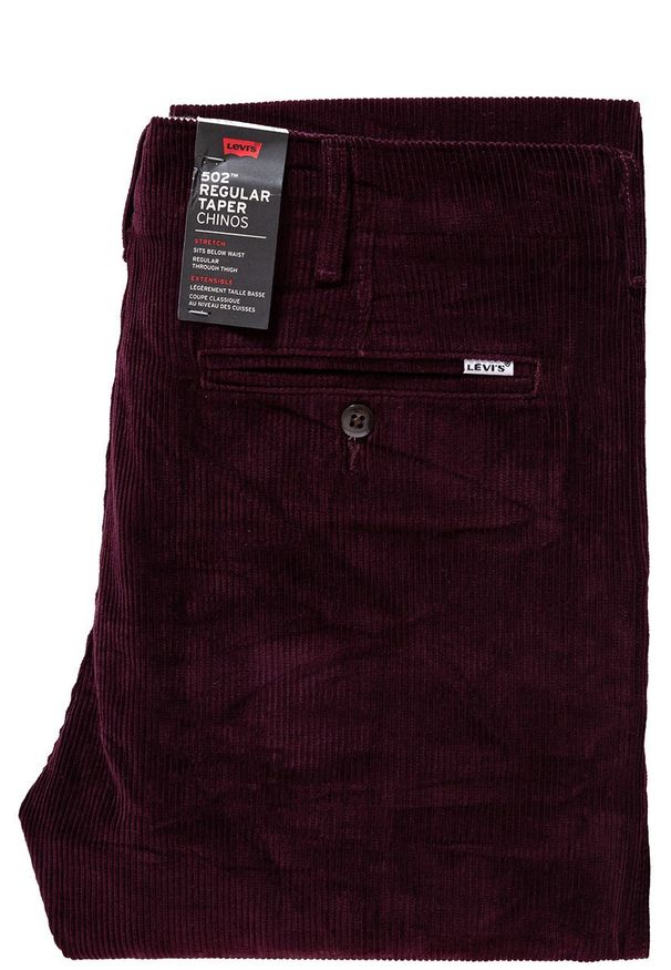 Levi's® - LEVI’S 502 REGULAR TAPER MĘSKIE SPODNIE SZTRUKSOWE SZTRUKS RED 521630010. Materiał: sztruks