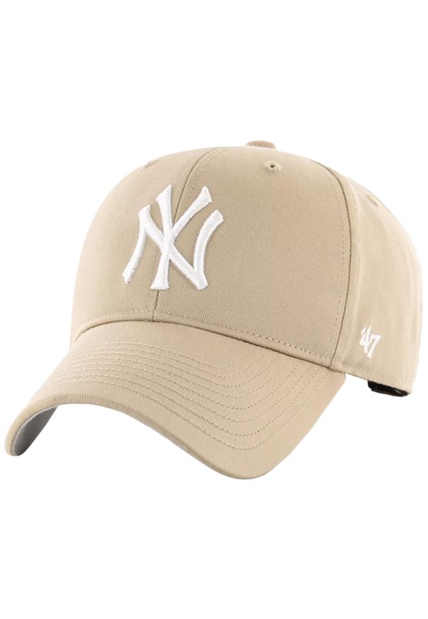 47 Brand - Czapka z daszkiem dla dzieci MLB New York Yankees Kids Cap. Kolor: beżowy. Materiał: akryl, wełna