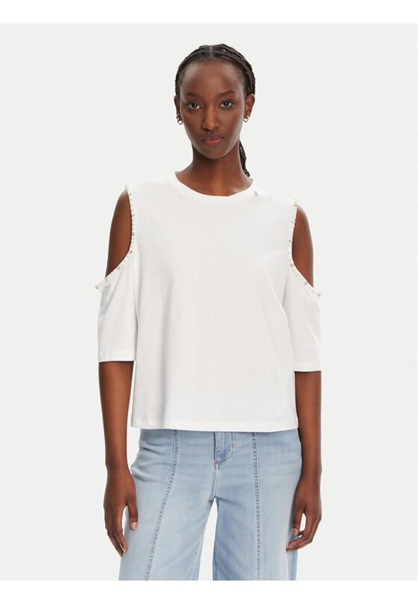 Liu Jo Bluzka WA5183 JS923 11110 Biały Regular Fit. Kolor: biały. Materiał: bawełna