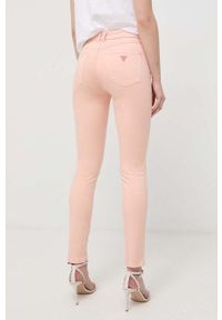 Guess jeansy damskie medium waist. Kolor: różowy. Materiał: jeans #3