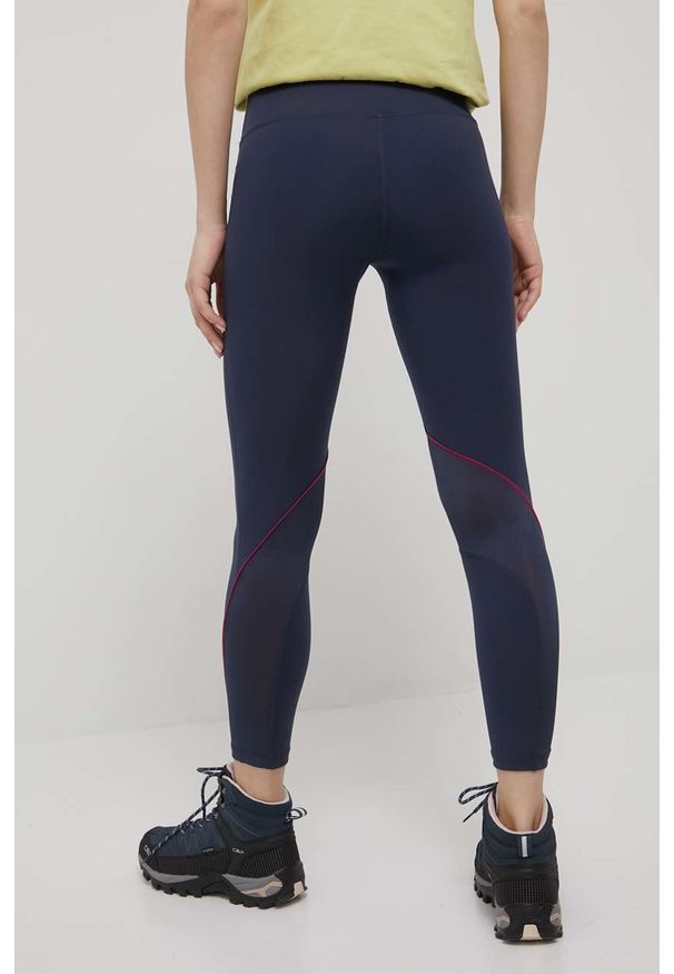Roxy legginsy damskie kolor granatowy gładkie. Stan: podwyższony. Kolor: niebieski. Wzór: gładki