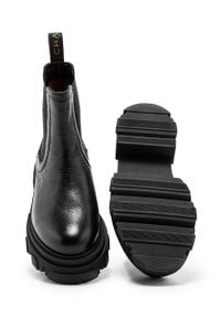 Charles Footwear sztyblety skórzane Mey damskie kolor czarny na platformie. Nosek buta: okrągły. Kolor: czarny. Materiał: skóra. Obcas: na platformie #5