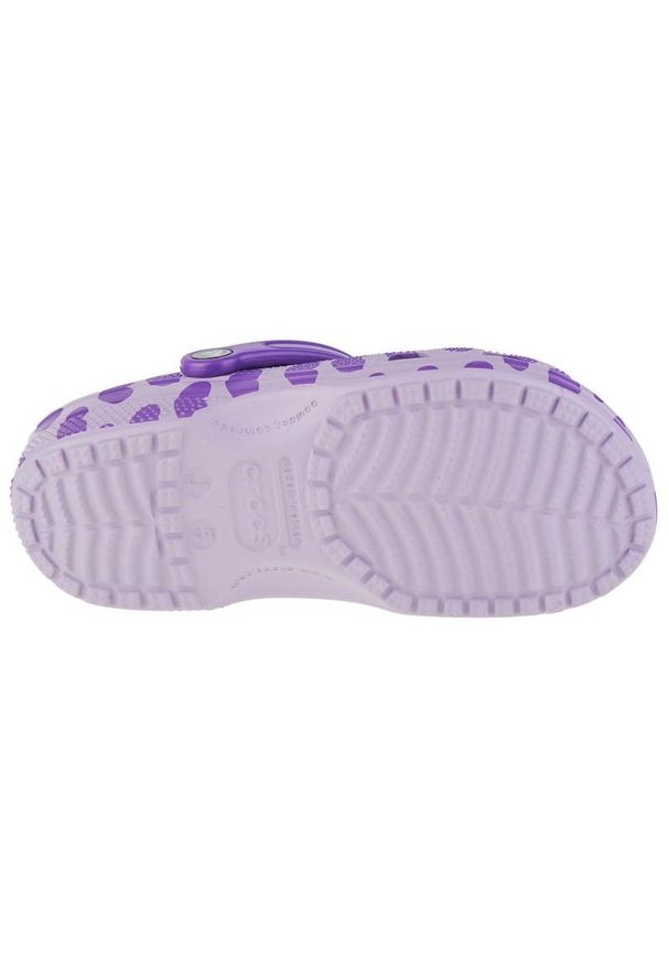 Klapki Crocs Classic Easy Icon Clog K Jr 207599-530 fioletowe. Okazja: na co dzień. Kolor: fioletowy. Materiał: guma, materiał. Styl: casual
