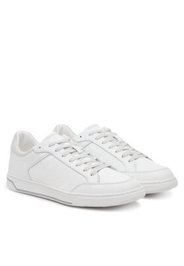Calvin Klein Sneakersy Low Top Lace Up Lth Mono HM0HM01756 Biały. Kolor: biały. Materiał: skóra
