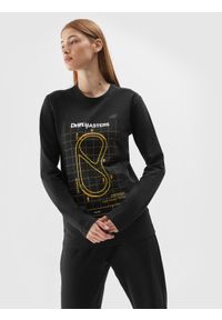 4f - Longsleeve regular z nadrukiem uniseks 4F x Drift Masters. Kolor: czarny. Materiał: żakard. Długość rękawa: długi rękaw. Wzór: nadruk. Styl: sportowy #2