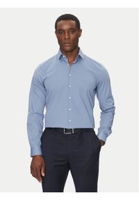 Calvin Klein Koszula Poplin Stretch Slim Shirt K10K108229 Niebieski Slim Fit. Kolor: niebieski. Materiał: bawełna