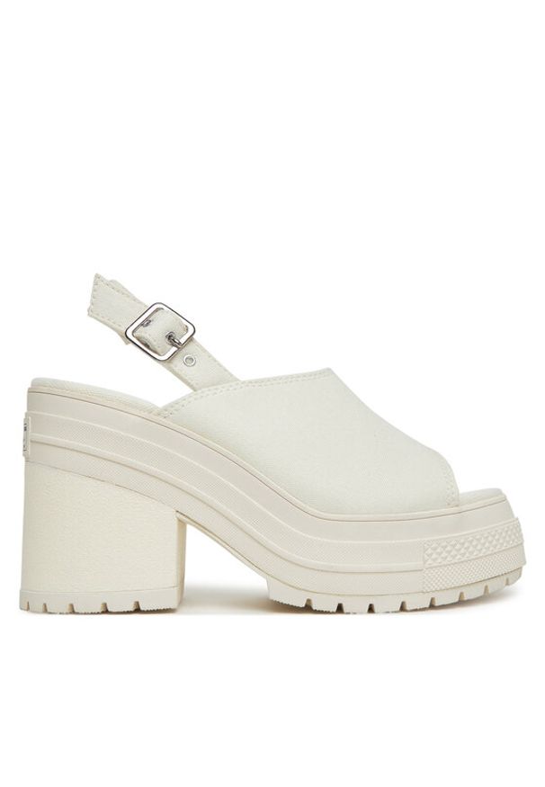 Converse Sandały Chuck 70 De Luxe Heel Sandal Platform A13796C Écru. Kolor: kremowy. Materiał: materiał. Obcas: na platformie