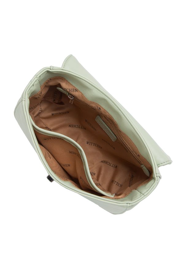 Wittchen - Damska listonoszka z pikowanej ekoskóry. Kolor: zielony. Wzór: haft, aplikacja. Dodatki: z haftem. Materiał: skórzane. Styl: glamour, elegancki, casual