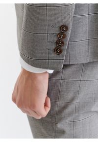Pako Lorente - PAKO LORENTE – Męska marynarka garniturowa w kratę w brązowych tonach. Kolor: brązowy. Materiał: wiskoza, poliester, elastan. Styl: boho