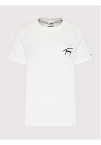 Tommy Jeans T-Shirt Signature DW0DW12940 Biały Relaxed Fit. Kolor: biały. Materiał: bawełna