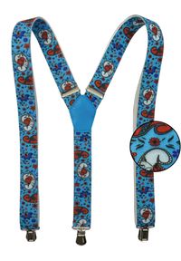 Modini - Niebieskie szelki wzór paisley x30. Kolor: niebieski. Materiał: skóra, guma. Wzór: paisley #1