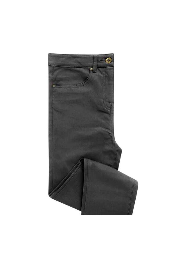 PREMIER - Chinosy Damskie O Wyglądzie Denimu. Kolor: wielokolorowy, szary, brązowy. Materiał: denim. Sezon: lato. Sport: turystyka piesza