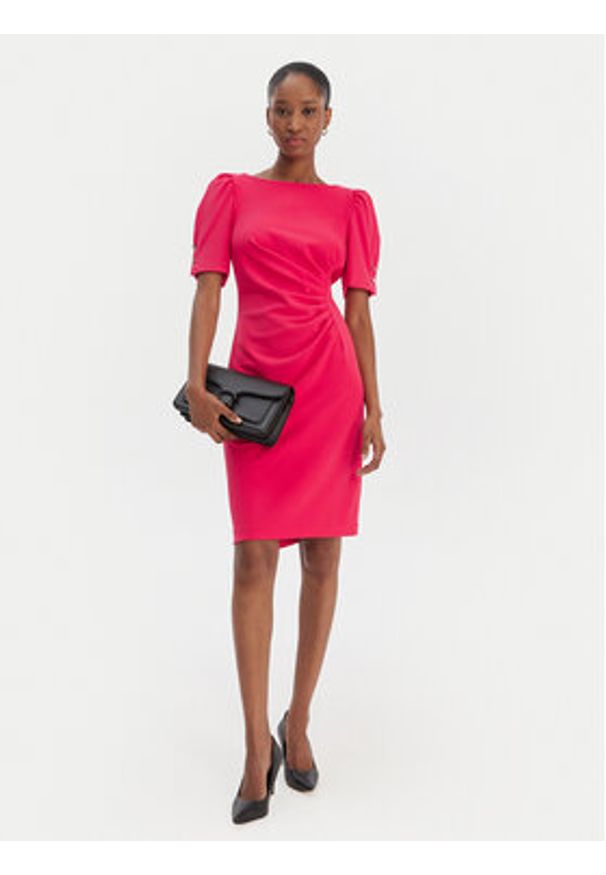 DKNY Sukienka koktajlowa DD6A1666 Czerwony Slim Fit. Kolor: czerwony. Materiał: syntetyk. Styl: wizytowy