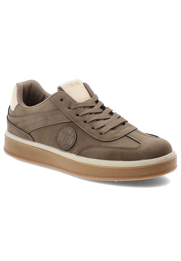 Big-Star - Beżowe Sneakersy Big Star Sportowe Obuwie Męskie. Okazja: na co dzień. Zapięcie: sznurówki. Kolor: beżowy. Materiał: materiał. Szerokość cholewki: normalna