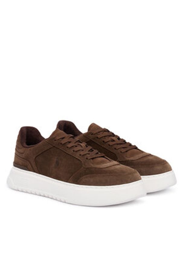 Polo Ralph Lauren Sneakersy 809974099002 Brązowy. Kolor: brązowy. Materiał: zamsz, skóra