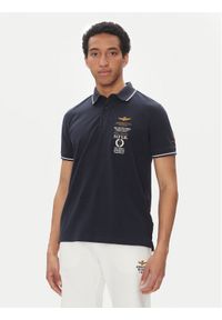 Aeronautica Militare Polo 251PO1853P191 Granatowy Regular Fit. Typ kołnierza: polo. Kolor: niebieski. Materiał: bawełna