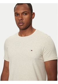 TOMMY HILFIGER - Tommy Hilfiger T-Shirt MW0MW10800 Beżowy Slim Fit. Kolor: beżowy. Materiał: bawełna