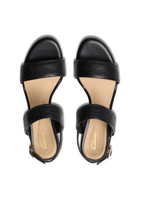 Clarks Sandały Ezoria Sling 26181300 Czarny. Kolor: czarny. Materiał: skóra