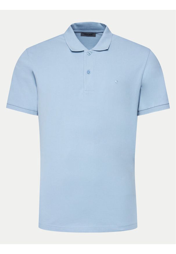 Pierre Cardin Polo C5 20904.2060 Błękitny Regular Fit. Typ kołnierza: polo. Kolor: niebieski. Materiał: bawełna