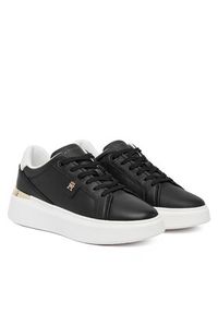 TOMMY HILFIGER - Tommy Hilfiger Sneakersy Th Chic Platform FW0FW09396 Czarny. Kolor: czarny. Materiał: skóra. Obcas: na platformie #3