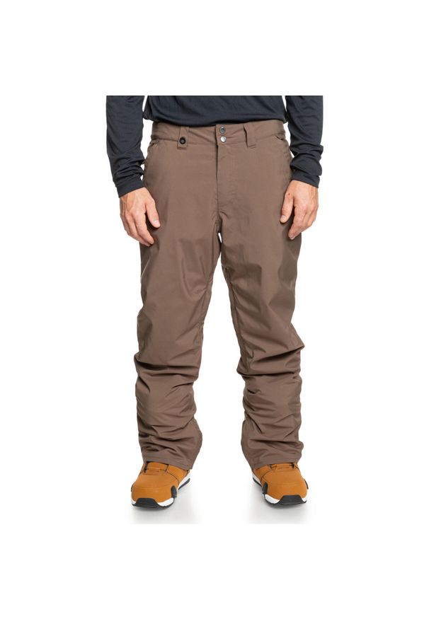 Quiksilver - Spodnie do sportów zimowych męskie ESTATE. Kolor: brązowy. Materiał: poliester. Sezon: zima. Sport: narciarstwo