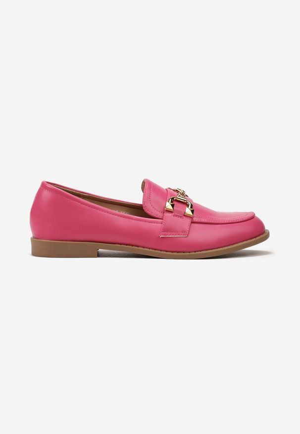 Born2be - Fuksjowe Klasyczne Mokasyny z Elegancką Klamerką Alcmeria. Kolor: różowy. Styl: klasyczny, elegancki