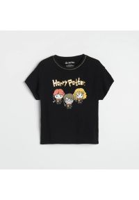 Reserved - T-shirt Harry Potter - Czarny. Kolor: czarny #1