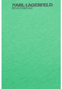 Karl Lagerfeld t-shirt bawełniany kolor turkusowy wzorzysty. Kolor: zielony. Materiał: bawełna. Długość rękawa: krótki rękaw. Długość: krótkie #4